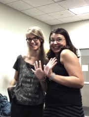 Lindsey and Kaitlin: jazz hands!